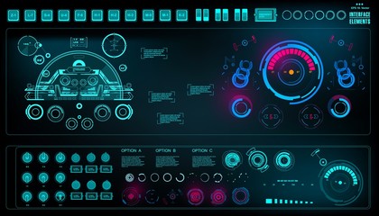 Obraz premium Futuristic virtual graphic touch user interface, HUD