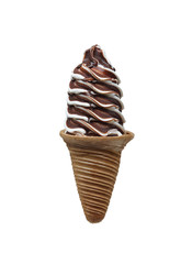 Swirl ice cream cone isolated