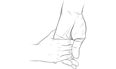 hand holding hand together