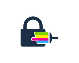 Paint Lock Icon Logo Design Element