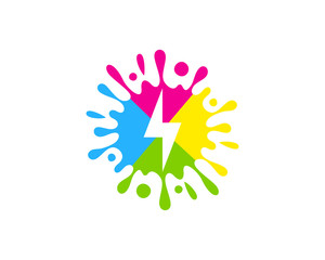 Power Paint Icon Logo Design Element