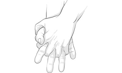 Hand holding hand together