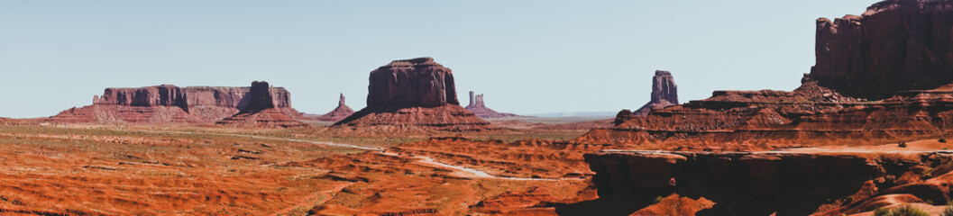 Wild West of the USA. Monument Valley in Utah. Dawn in the desert