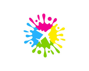 Travel Paint Icon Logo Design Element