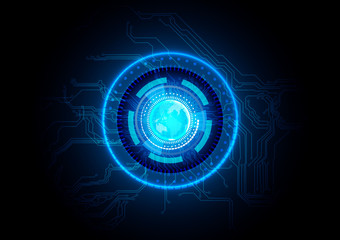  abstract blue circuit technology  background.