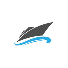 sea boat vector logo