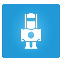 Fototapeta premium robot cartoon in blue background