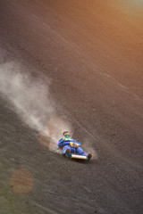 Girl riding volcano board