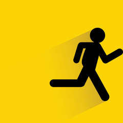 running man on yellow background