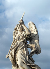Bernini's marble statue of angel from the Sant'Angelo Bridge in Rome, Italy