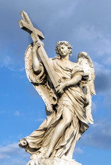 Bernini's marble statue of angel from the Sant'Angelo Bridge in Rome, Italy
