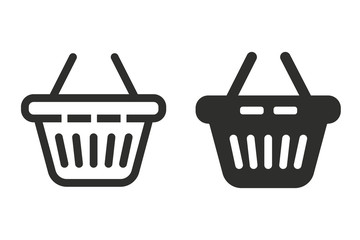 Shopping basket vector icon.