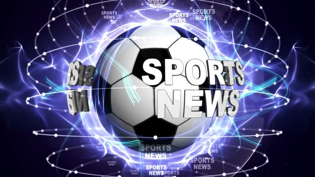 SPORTS NEWS Text Animation, Rendering, Background, Loop, 4k
