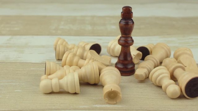 The black king among prostrate chess