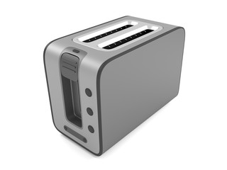 Fototapeta premium 3d render Isolated on a white background gray toaster.
