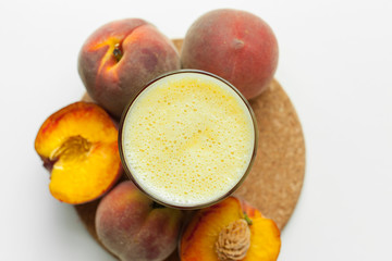 Glass of peach fresh