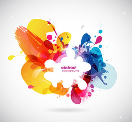 Abstract colored flower background with shapes.