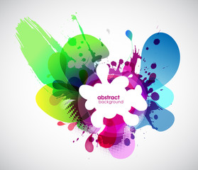 Abstract colored flower background with shapes.