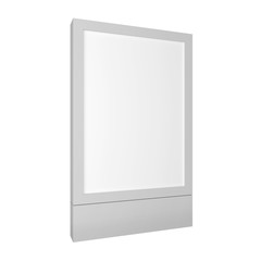 Blank 3D illustration city light box mockup isolated on white.
