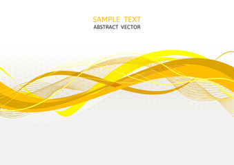 Yellow wave abstract vector