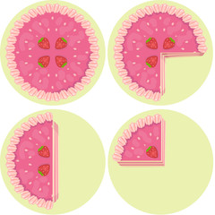 Strawberry Cake Fraction