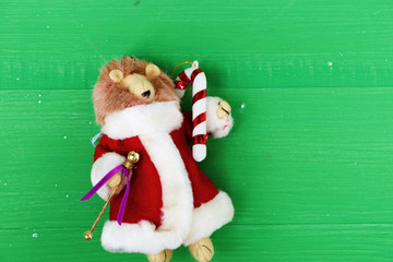 Santa claus on green background