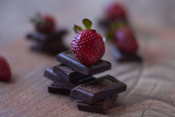 Barras de chocolate con fresa