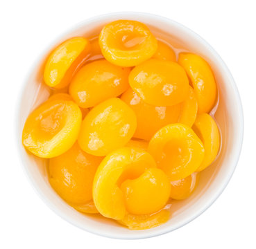 Pickled Apricots isolated on white