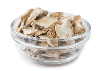 Dried Mushrooms isolated on white background