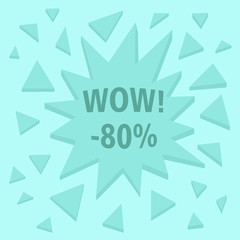 Abstract sale sign with 3D explosion effect