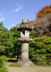 Japanese stone lantern at the park
