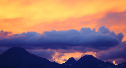 Evening clouds over the Tatra mountains
