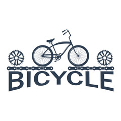 Bicycle label design and logo. Shop and service.
