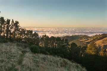 Sunset above clouds-3