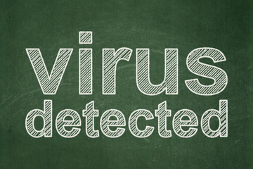 Privacy concept: Virus Detected on chalkboard background