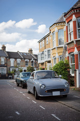 Fototapeta na wymiar London old fashion car and street