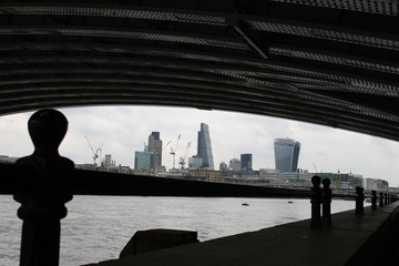 London Skyline Under Bridge