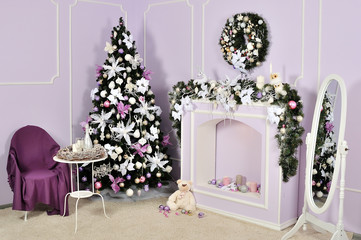 Decorated Christmas room