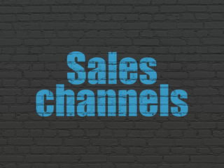 Obraz premium Marketing concept: Sales Channels on wall background
