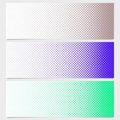 Halftone dot pattern banner template - vector graphic from circles in varying sizes
