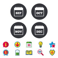 Calendar. September, November, October, December.