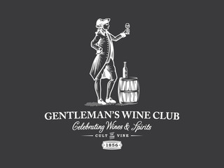 Gentleman's Wine Club white on black