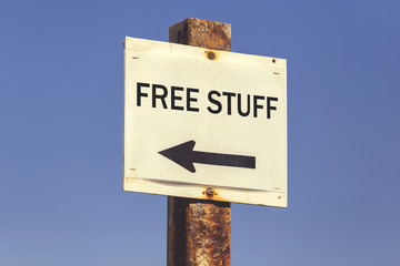 Free stuff word and arrow signpost 2