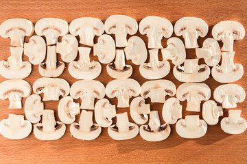 Mushrooms in a cut. Pattern