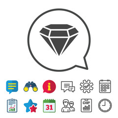 Diamond sign icon. Jewelry symbol. Gem stone.