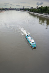 Moscow River Traffic On Summer