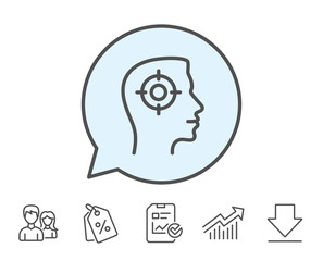 Head hunting line icon. Business target sign.