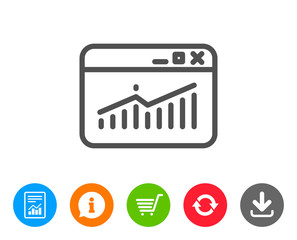 Website Traffic line icon. Report chart sign.