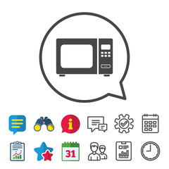 Microwave oven sign icon. Kitchen electric stove.