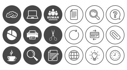 Office, documents and business icons.